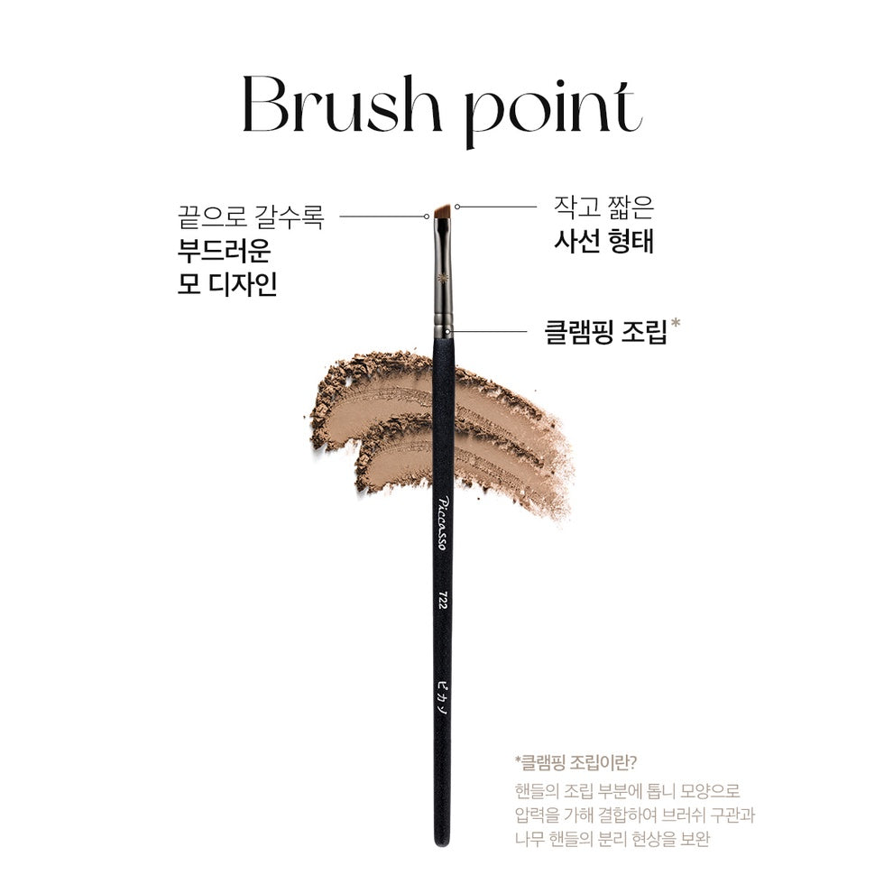 Piccasso 722 Small Angled Fine Eyeshadow Eyeliner Brush